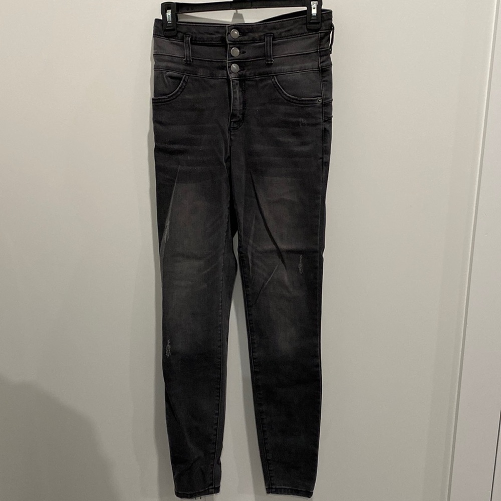 Gray High Waisted Skinny Jeans